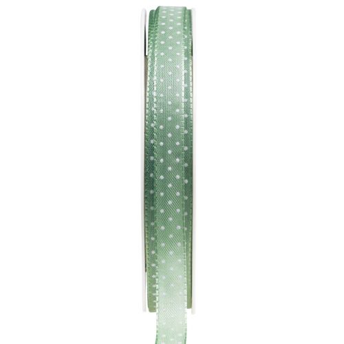 Cadeaulint gestippeld sierlint groen mint 10mm 25m