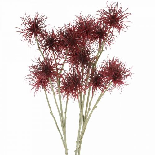 Floristik24 Xanthium kunstbloem herfstdecoratie rood 6 bloesems 80cm 3st