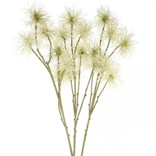 Floristik24 Xanthium kunstbloem creme herfstdecoratie 6 bloesems 80cm 3st