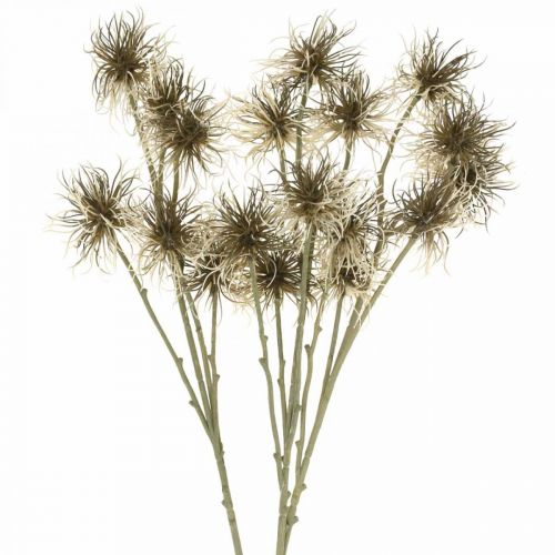 Floristik24 Xanthium kunstbloem herfstdecoratie 6 bloesems creme, bruin 80cm 3st