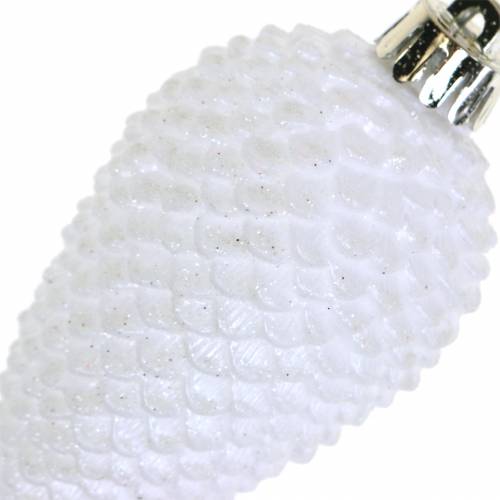 Floristik24 Kerstboomversiering kegels wit 8cm 6st