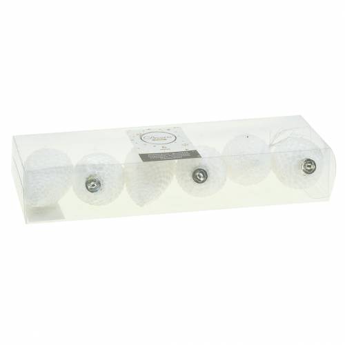 Floristik24 Kerstboomversiering kegels wit 8cm 6st