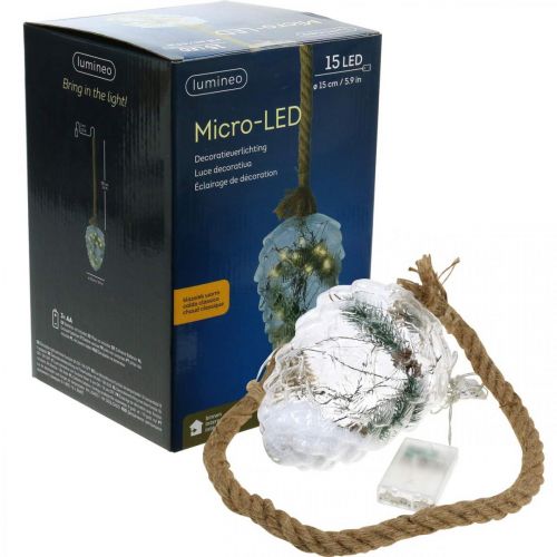 Floristik24 Kegelverlichte kerstversiering LED-verlichting Timer H21cm