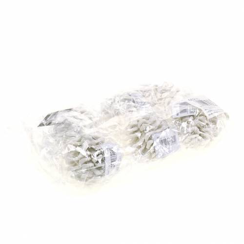 Floristik24 Kerstboomversiering kegels wit glitter 9cm 6st
