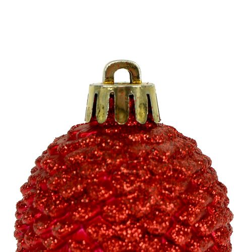 Floristik24 Kerstboomversiering kegels rood 9cm 6st
