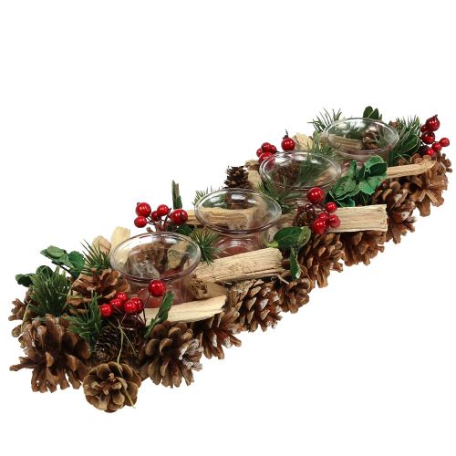 Floristik24 Kerstkaars arrangement natuur 45cm
