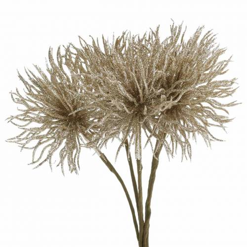 Floristik24 Clematis kunsttak champagne met glitter 32cm 5st