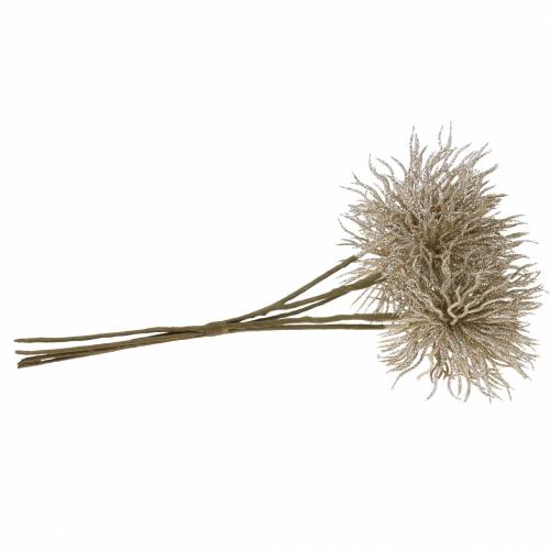 Floristik24 Clematis kunsttak champagne met glitter 32cm 5st