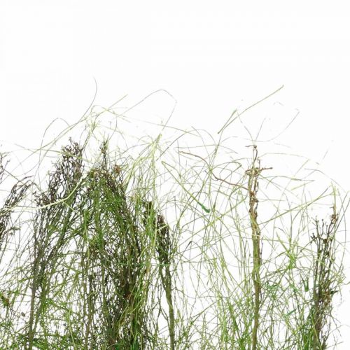 Artikel Grasdecoratie om op te staan met takken Groene raamdecoratie 105x50cm