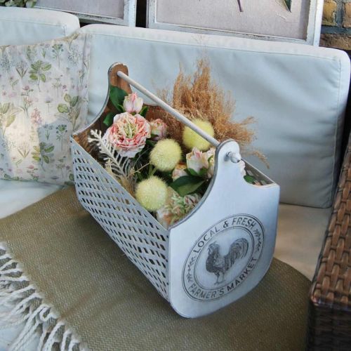 Floristik24 Tijdschriftenrek Hout Metaal Vintage Haan 36×23×40cm