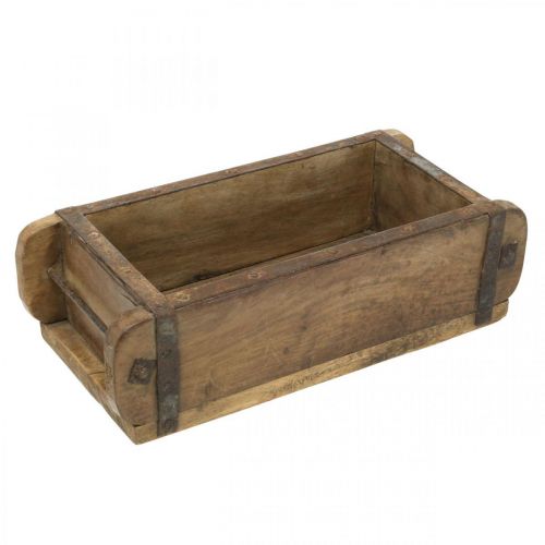 Artikel Houten decoratie vintage look baksteenvorm bruin, roest 31×14,5cm H9cm