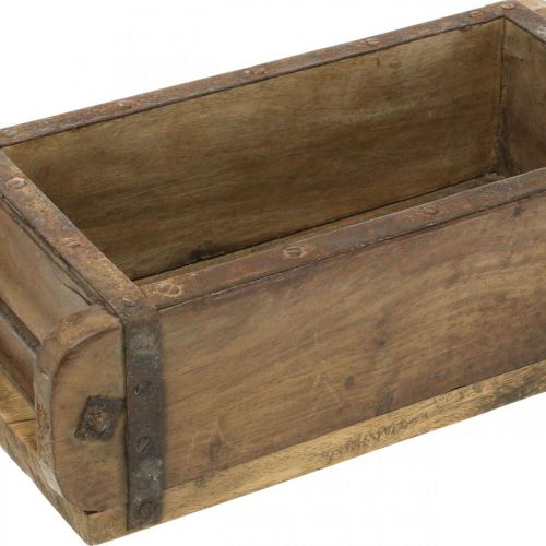 Artikel Houten decoratie vintage look baksteenvorm bruin, roest 31×14,5cm H9cm