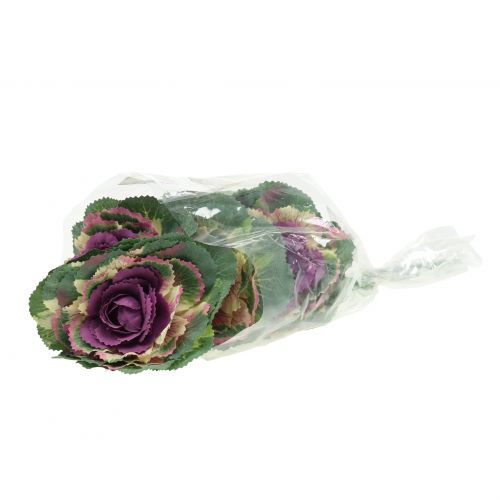 Floristik24 Kunstkool paars, groen 25cm 6st