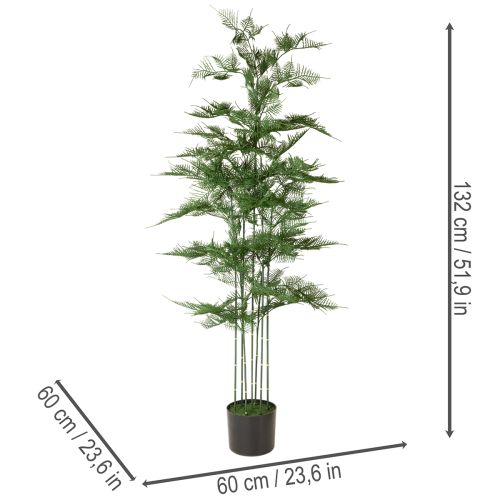 Kunstmatige bamboeboom, groen, 132 cm, kamerplant | Floristik24.nl