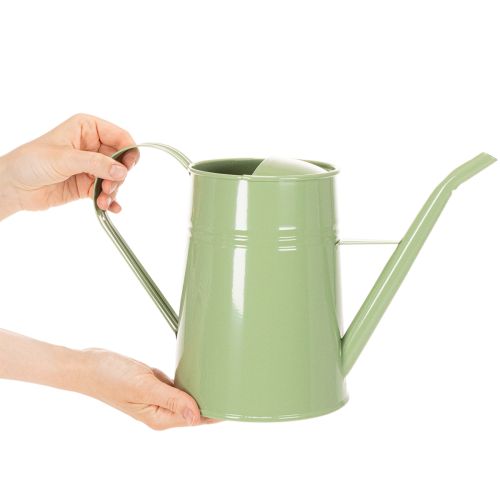 Vintage metalen gieter voor binnen, mintgroen, 1,7 liter; decoratieve vaas, retro design, H23cm | Floristik24.nl