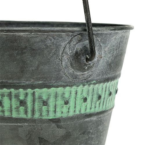 Floristik24 Zinkemmer met groen Ø15cm H12cm