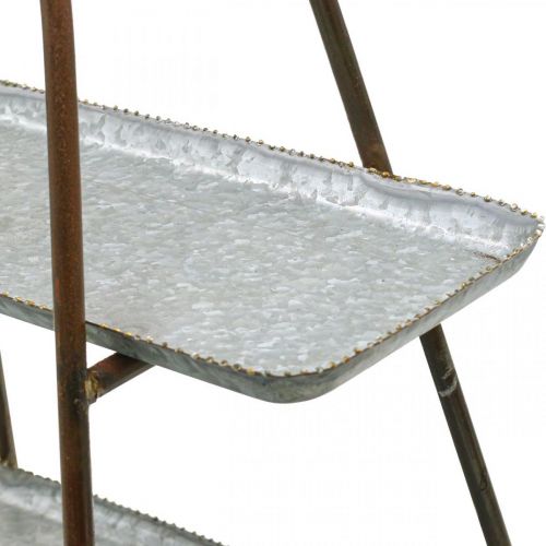 Taartstandaard vintage decoratief dienblad tafelblad metaal H47cm