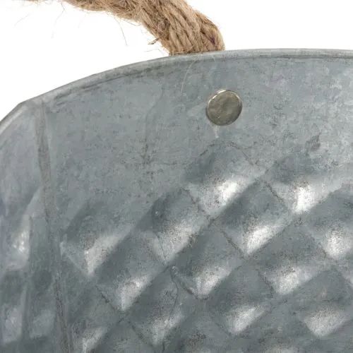 Grote ovale zinken schaal, 31 cm x 20 cm, H15 cm | Floristik24.nl