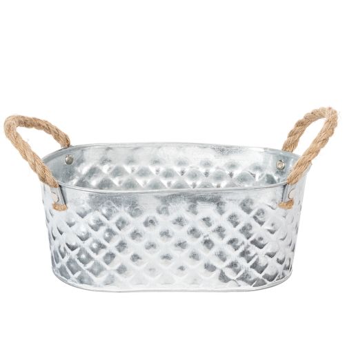 Ovale zinken kom 23 cm x 12 cm H10,5 cm kopen | Floristik24.nl