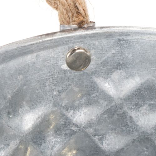 Ovale zinken kom 23 cm x 12 cm H10,5 cm | Floristik24.nl