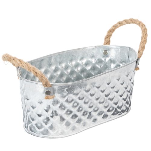 Ovale zinken kom 23 cm x 12 cm H10,5 cm | Floristik24.nl