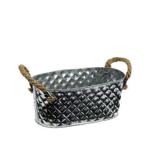 Floristik24 Zinken schaal ovaal 23cm x 12cm H10,5cm