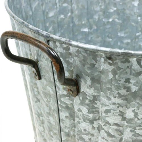 Floristik24 Decoratieve plantenbak metaal zink Ø26,5/30,5/34,5cm set van 3