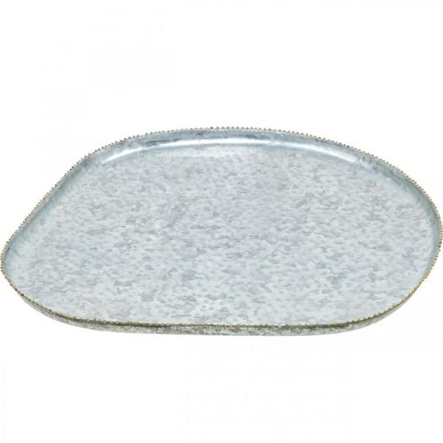 Artikel Decoratief dienblad, metalen dienblad, zinken dienblad, antieke look, 39,5 cm