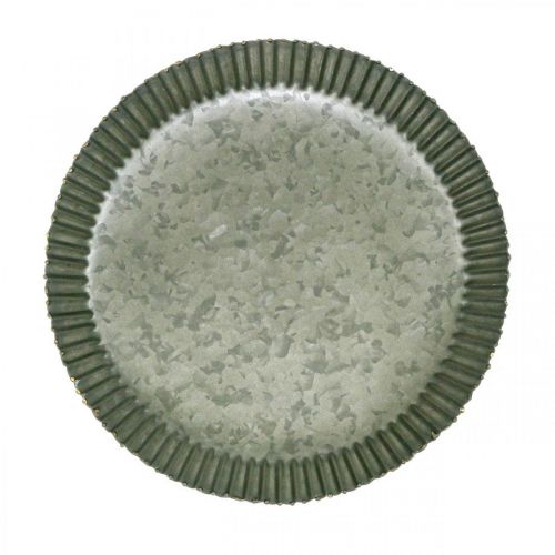 Floristik24 Decoratief bord zinkplaat metalen bord antraciet goud Ø20,5cm