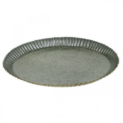 Artikel Sierbord zinkplaat metalen bord antraciet goud Ø24cm