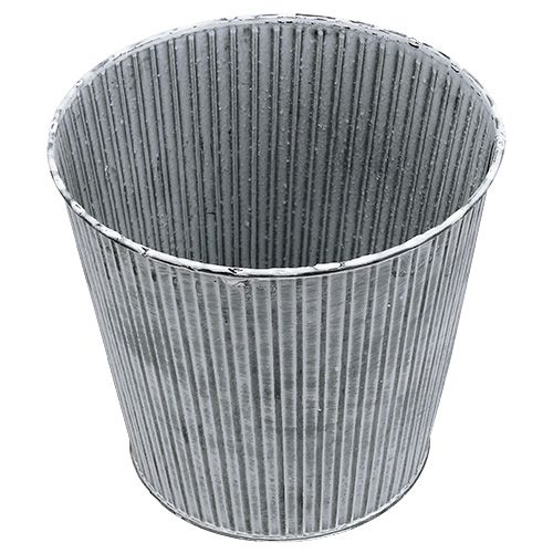 Floristik24 Zinkpot grijs met strepen Ø22cm H21cm