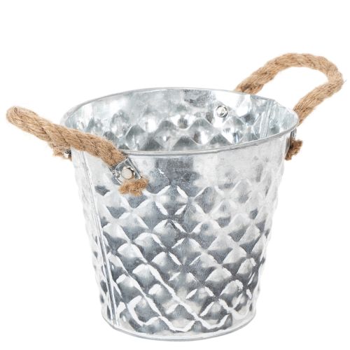 Zinken pot met touwgrepen
