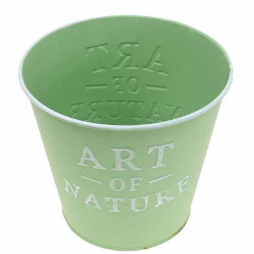 Artikel Bloempot zinken plantenbak metaal mintgroen Ø22cm H21cm