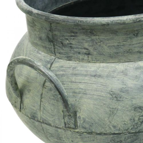 Floristik24 Plantenbak met handvatten metaal groen gewassen Ø28/40cm set van 2
