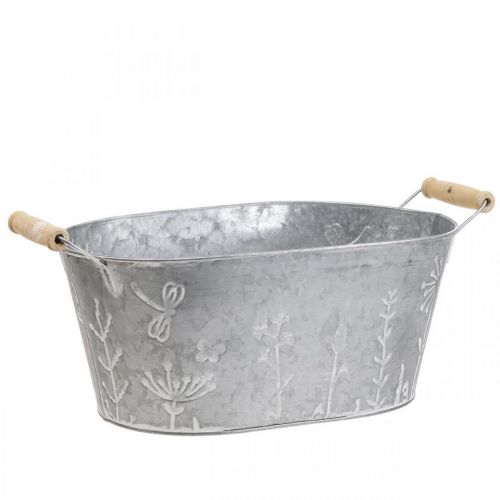 Floristik24 Zinken bak voor planten Plantenpot met handvatten 32×17×15cm