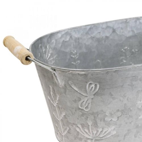 Floristik24 Zinken bak voor planten Plantenpot met handvatten 32×17×15cm