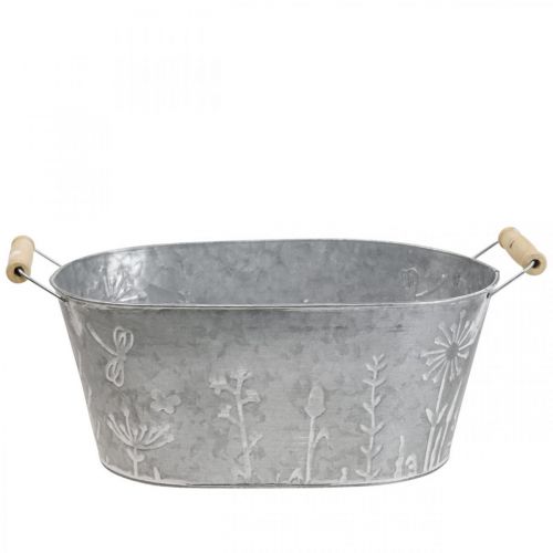 Floristik24 Zinken bak voor planten Plantenpot met handvatten 32×17×15cm