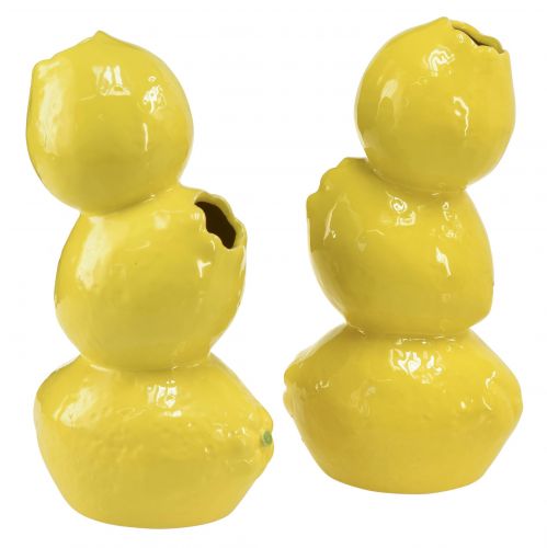 Artikel Citroenvaas bloemenvaas geel zomerdecoratie keramiek H20cm