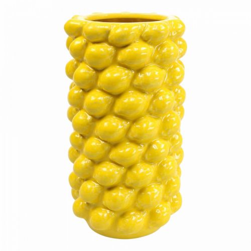 Floristik24 Citroenvaas vaas citroengeel zomerdecoratie Ø15cm H30cm