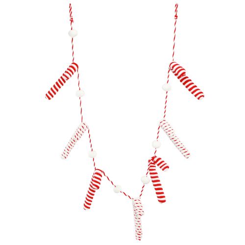 Artikel Snoepriet decoratieslinger Kerst rood wit L120cm