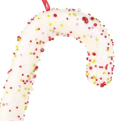 Artikel Snoepriet decoratiehanger wit glitter kleurrijk H30cm 4st