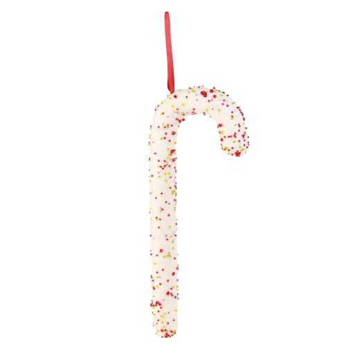 Artikel Snoepriet decoratiehanger wit glitter kleurrijk H30cm 4st