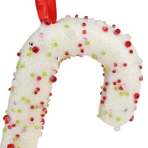 Artikel Snoepstokdecoratie om op te hangen in wit, kleurrijk, H20cm, 6 stuks