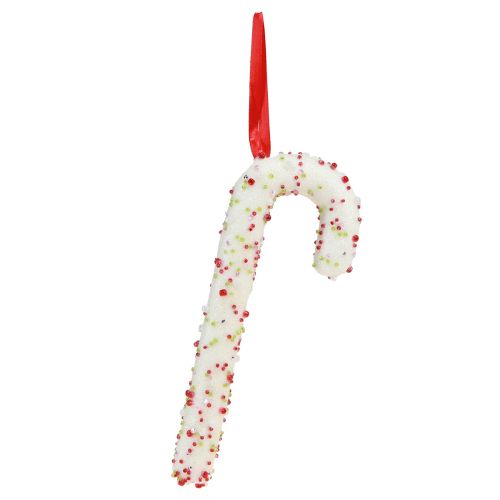 Artikel Snoepstokdecoratie om op te hangen in wit, kleurrijk, H20cm, 6 stuks