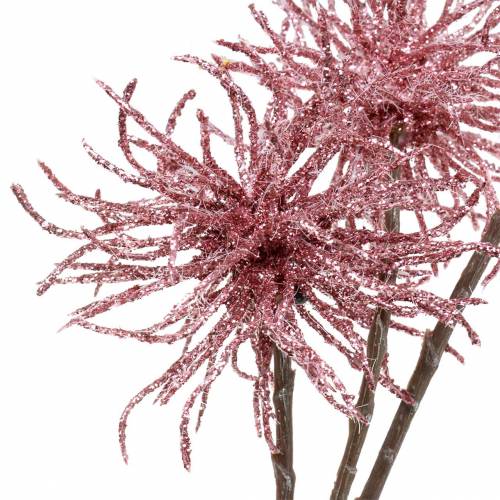 Artikel Clematis kunsttak roze met glitter 46cm