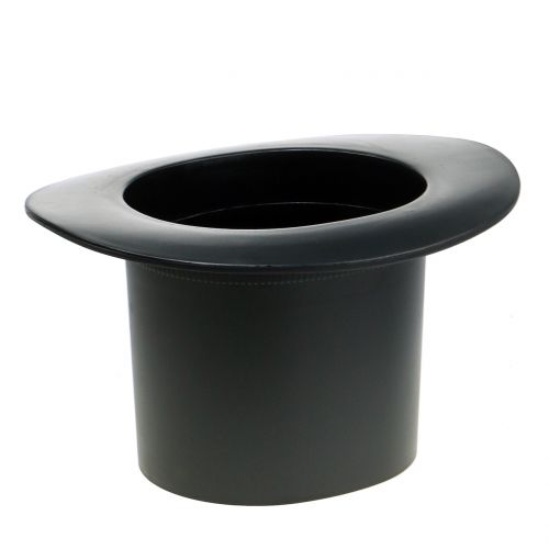 Zwarte cilinder, plantenbak, oudejaarsdecoratie, plantenbak, tovenaarshoed H16cm