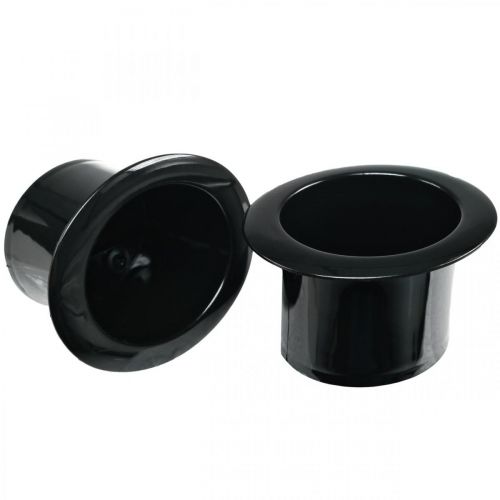 Artikel Decoratieve cilinder, oudejaarsdecoratie, plantenhoed, plantenbak Nieuwjaar Zwart H5cm L12cm 20 st