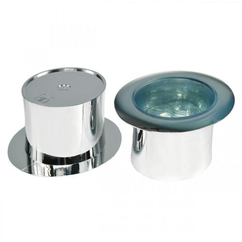 Floristik24 Cilinder voor opplant, Nieuwjaar, decoratieve hoed, oudejaarsavond decoratie zilver H6.5cm L12cm 9st