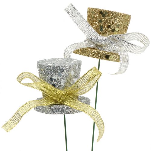 Floristik24 Cilinderplug goud, zilver 3cm 2st