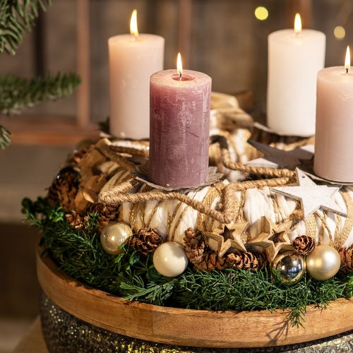 Floristik24 Adventdecoratie, kerstdecoratie ster, decoratieve ster jute B24,5cm 5 stuks